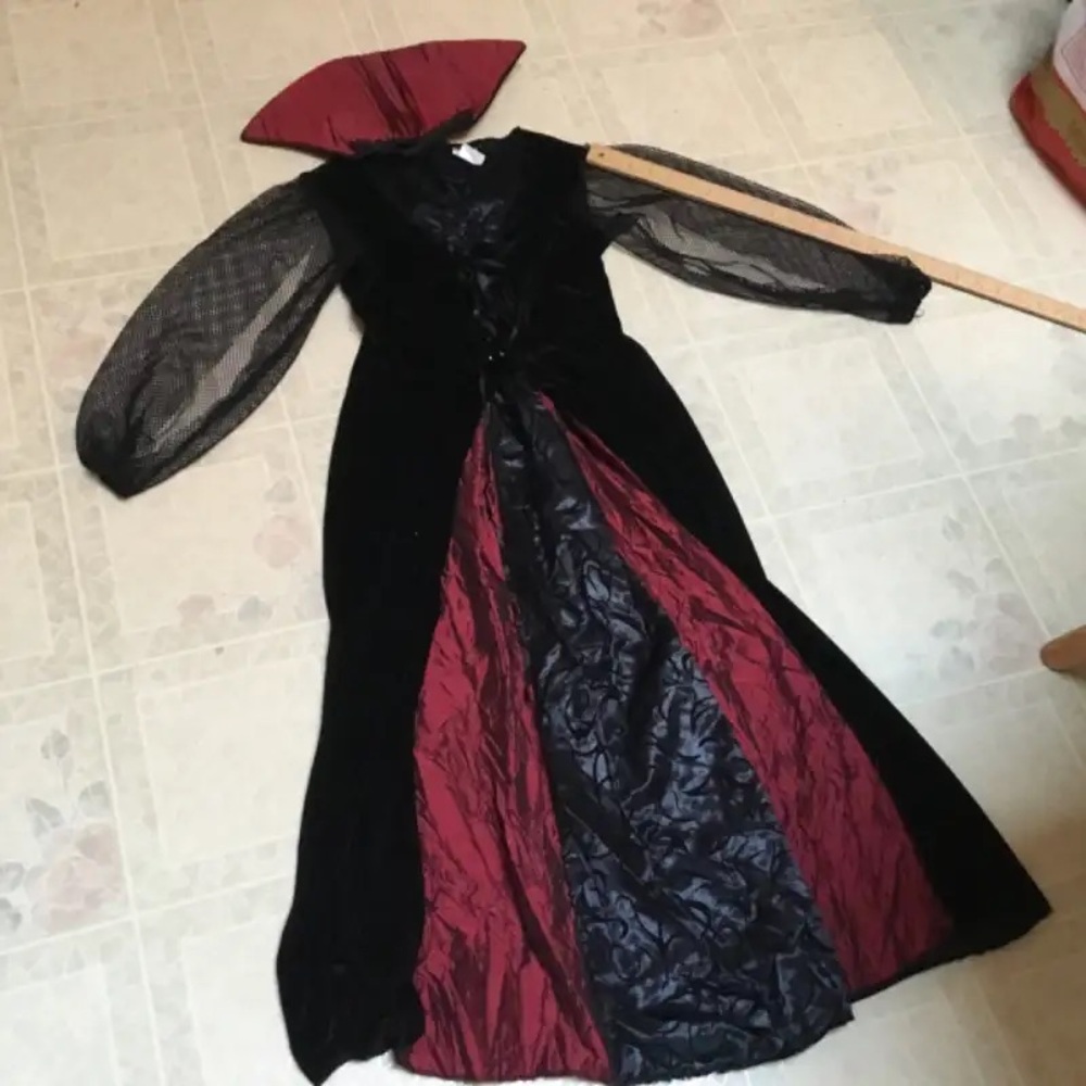 Rubie's Burgundy and Black Halloween Costume with Cape